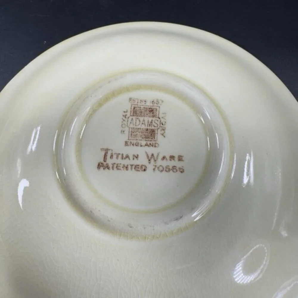 Antique Adams Titian Ware‎ Royal Ivory Della Robbia Teacup Saucer Porcelain Set
